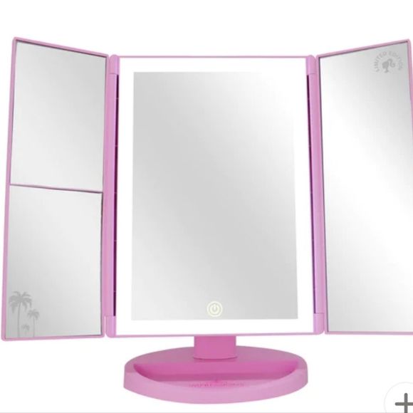 Impressions X Barbie Tri-Fold LED Tri-Tone Makeup Mirror w/Magnification - Picture 3 of 7